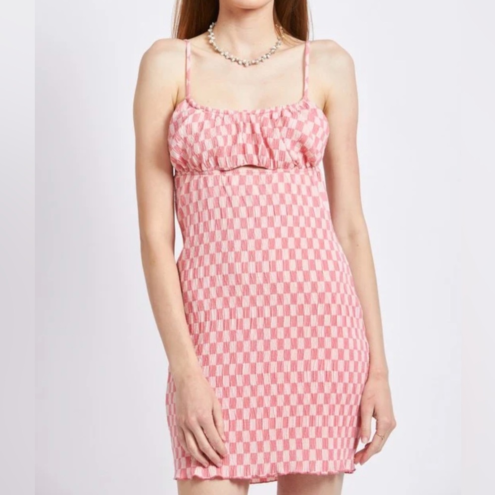 Pink Checkered Women's Dress NWT